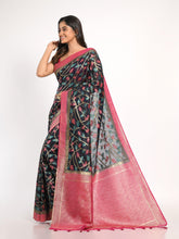 Kavvya Navy Blue Soft & Lightweight Taspa Silk Weaving Saree - KAVVYA